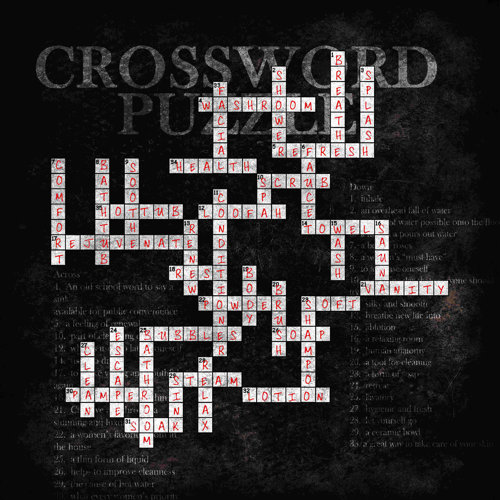 17 Stories Bath Crossword Puzzle On Canvas Print Wayfair